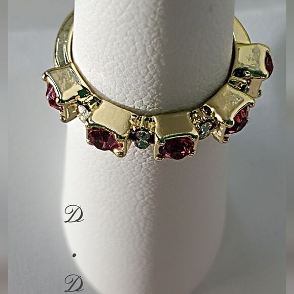 Red Ruby & Clear White Baguette Diamond Ring on 925 Silver - Women's - Picture 3 of 8